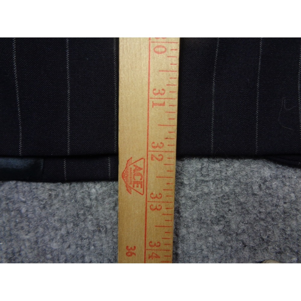 Burberry Virgin Wool Navy Blazer Size 42R Mens Jacket Pinstripe - Picture 14 of 15